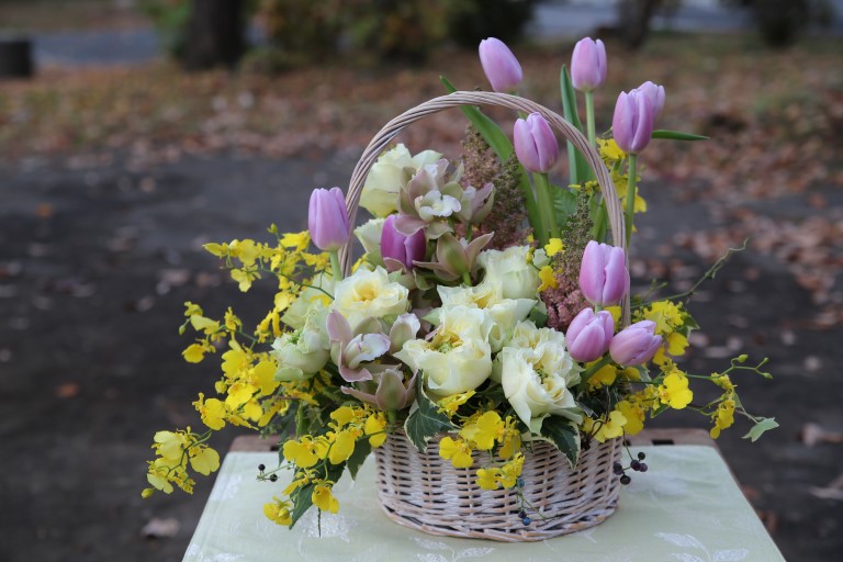 バスケットアレンジメント　晩秋