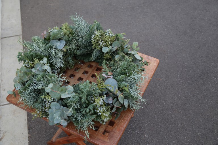 クリスマス　テクスチャード・リース