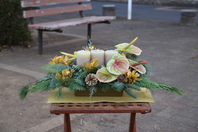 クリスマス　キャンドルアレンジメント