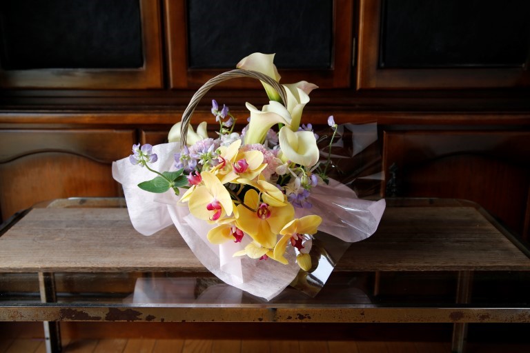 退職祝い　バスケットアレンジメント